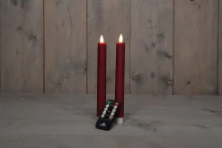 Intratuin LED Stabkerzen 'Rustik' H 23 cm bourdeaux 2 St.| Led Kerzen