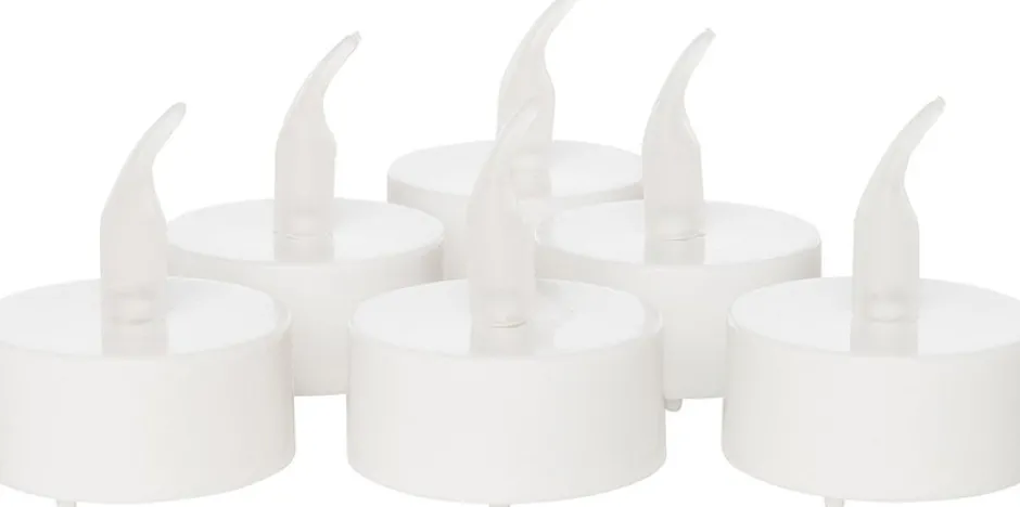 Intratuin LED Teelichter mit Timer D 4 cm weiß 6 St.| Led Kerzen