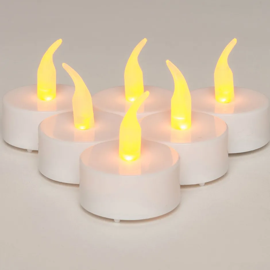 Intratuin LED Teelichter mit Timer D 4 cm weiß 6 St.| Led Kerzen