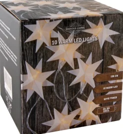Intratuin Lichterkette Sterne weiß mit 10 LEDs warmweiß 1,35 m| Motiv-Lichterketten