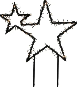 Intratuin Luca Lighting Gartenstecker Stern schwarz mit 220 LEDs warmweiss 70 x 3 x 82 cm| Weihnachtsfiguren (Außen)