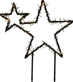 Intratuin Luca Lighting Gartenstecker Stern schwarz mit 220 LEDs extra warmweiss 70 x 3 x 82 cm| Weihnachtsfiguren (Außen)
