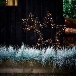 Intratuin Luca Lighting Gartenstecker Stern schwarz mit 220 LEDs extra warmweiss 70 x 3 x 82 cm| Weihnachtsfiguren (Außen)