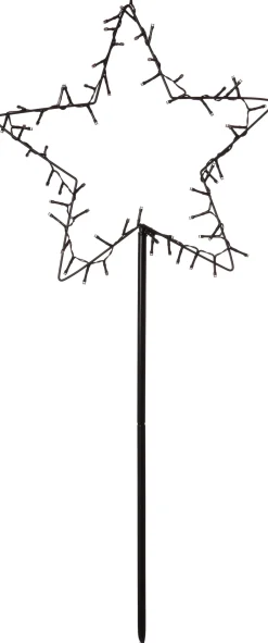 Intratuin Luca Lighting Gartenstecker Stern mit Timer weißes Licht 39 x 1 x 90 cm| Weihnachtsfiguren (Außen)