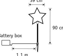 Intratuin Luca Lighting Gartenstecker Stern mit Timer weißes Licht 39 x 1 x 90 cm| Weihnachtsfiguren (Außen)