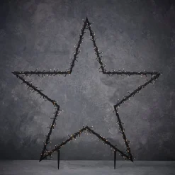 Intratuin Luca Lighting Gartenstecker Stern beleuchtet 90 x 1 x 102 cm mit 225 LED LEDs warmweiß| Weihnachtssterne|Weihnachtsfiguren (Außen)