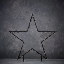 Intratuin Luca Lighting Gartenstecker Stern beleuchtet 60 x 1 x 73 cm mit 150 LED LEDs warmweiß| Weihnachtsfiguren (Außen)