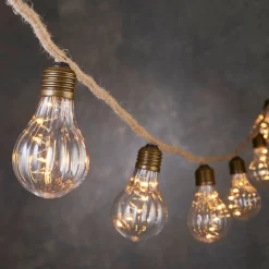 Intratuin Luca Lighting Glühbirnen-Lichterkette (Seil) 8,15 m mit 10 Birnen und 50 LEDs warmweiß| Motiv-Lichterketten