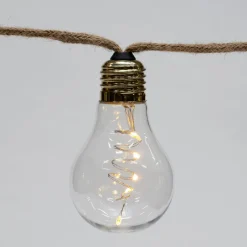 Intratuin Luca Lighting Glühbirnen-Lichterkette (Seil) 8,15 m mit 10 Birnen (D 6 cm) und 50 LEDs warmweiß| Motiv-Lichterketten