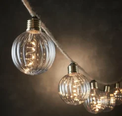 Intratuin Luca Lighting Glühbirnen-Lichterkette (Seil) 8,15 m mit 10 Birnen (D 8 cm) und 50 LEDs warmweiß| Motiv-Lichterketten