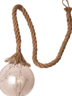 Intratuin Luca Lighting Hängelampe Kugel grau mit 30 LEDs warm weiß D 14 H 94 cm| Weihnachtsdeko Zum Aufhängen