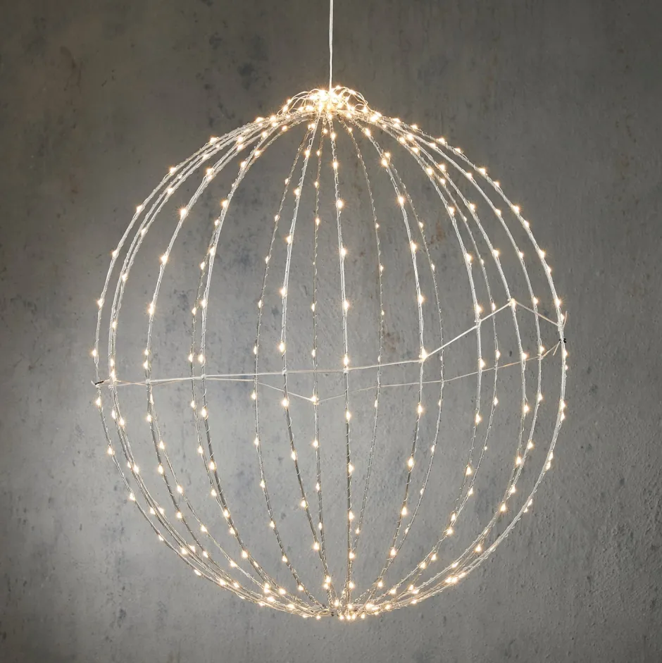 Intratuin Luca Lighting Hängelampe Kugel mit 400 LEDs weißes Licht D 60 cm| Weihnachtsfiguren (Außen)