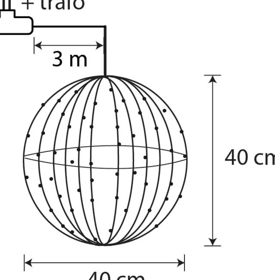 Intratuin Luca Lighting Hängelampe Kugel mit 260 LEDs warmweiß D 40 cm| Weihnachtsfiguren (Außen)