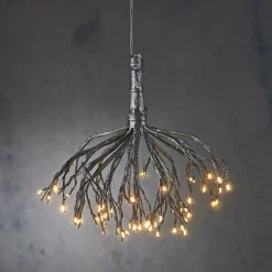 Intratuin Luca Lighting Hängelampe Lichtkaskade Dandelion mit 63 LEDs weißes Licht D 30 H 21 cm| Weihnachtsfiguren (Außen)