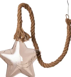 Intratuin Luca Lighting Hängelampe Stern grau mit 15 LEDs warm weiß D 20 H 100 cm| Weihnachtsdeko Zum Aufhängen|Weihnachtssterne