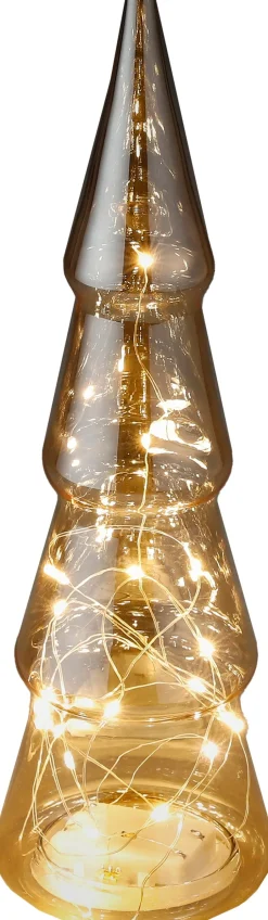 Intratuin Luca Lighting Weihnachtsbaum Sterre gold beleuchtet D 10 H 30 cm| Weihnachtsfiguren & -Objekte
