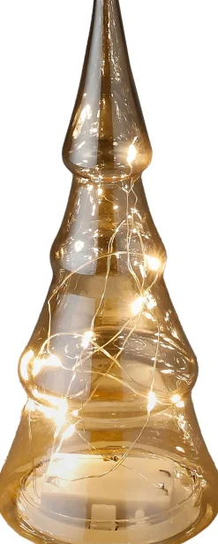 Intratuin Luca Lighting Weihnachtsbaum Sterre gold beleuchtet D 9 H 21 cm| Weihnachtsfiguren & -Objekte