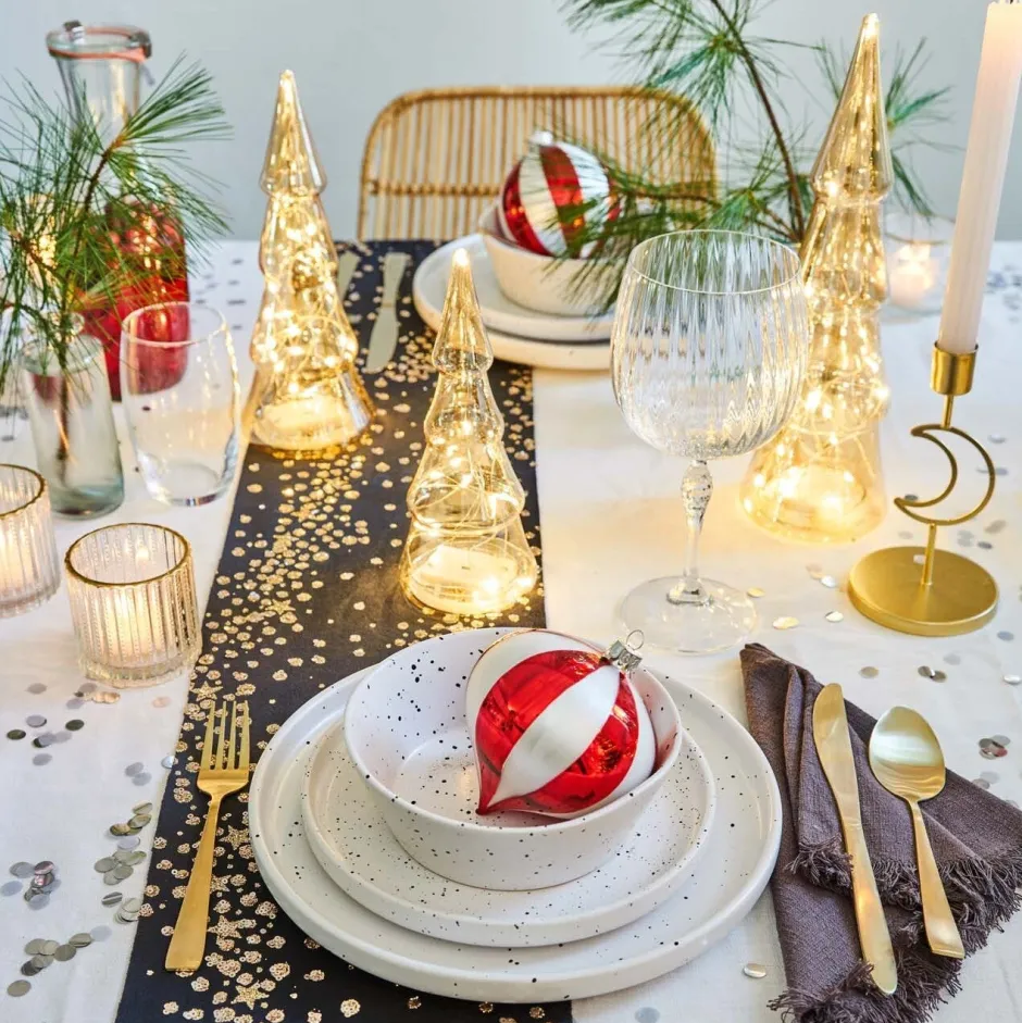 Intratuin Luca Lighting Weihnachtsbaum Sterre gold beleuchtet D 9 H 21 cm| Weihnachtsfiguren & -Objekte