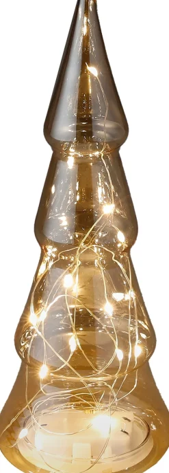 Intratuin Luca Lighting Weihnachtsbaum Sterre gold beleuchtet D 10 H 25 cm| Weihnachtsfiguren & -Objekte