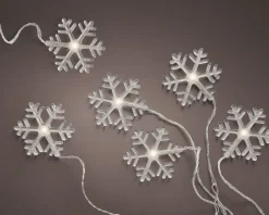 Intratuin Lumineo Lichterkette Schneeflocken transparent mit 8 LEDs warmweiß 105 cm| Motiv-Lichterketten