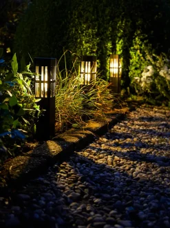 Intratuin Luxform Lighting Solar-Leuchte Florida mit Erdspieß 7 x 7 x 49 cm| Solar Gartenleuchten|Gartenlaternen & -Stehleuchten