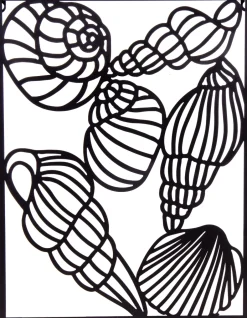 Intratuin Mega Collections Outdoor-Wanddeko Muschel schwarz 30 x 1 x 60 cm| Outdoor-Wanddeko