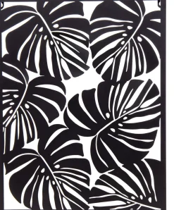 Intratuin Mega Collections Outdoor-Wanddeko Monstera schwarz 37 x 1 x 48 cm| Outdoor-Wanddeko