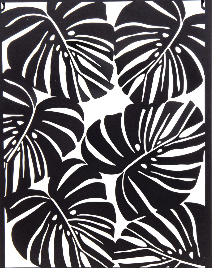 Intratuin Mega Collections Outdoor-Wanddeko Monstera schwarz 37 x 1 x 48 cm| Outdoor-Wanddeko