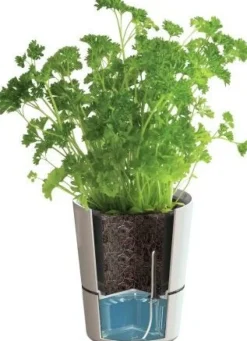 Intratuin Mepal Kräutertopf 'Twin' weiß 27,3 x 13,7 x 22 cm| Anzuchtkästen & Mini-Gewächshäuser|Blumentöpfe & Pflanzgefäße