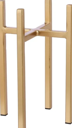 Intratuin Mica Decorations Blumentopf-Ständer Ascot gold 14 x 14 x 25 cm| Blumenständer