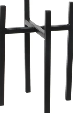 Intratuin Mica Decorations Blumentopf-Ständer Ascot 16,5 x 16,5 x 25 cm schwarz| Blumenständer