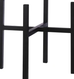 Intratuin Mica Decorations Blumentopf-Ständer Ascot schwarz 45,5 x 45,5 x 40 cm| Blumenständer