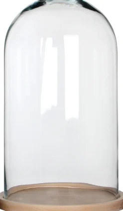 Intratuin Mica Decorations Glasglocke mit Teller Hella braun/transparent D 23 H 38 cm| Glasglocken