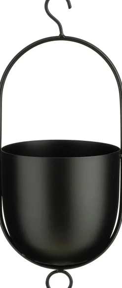 Intratuin Mica Decorations Hängetopf Bob schwarz 15 x 14 x 36 cm| Blumenampeln & Hängetöpfe|Blumentöpfe & Pflanzgefäße