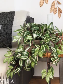 Intratuin Mica Decorations Künstliche Hängepflanze Tradescantia 15 x 20 x 54 cm| Künstliche Hängepflanzen