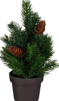 Intratuin Mica Decorations Mini-Weihnachtsbaum Ivo mit Tannenzapfen D 7,5 H 24 cm| Weihnachtsfiguren & -Objekte