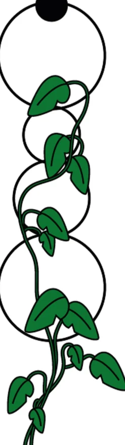 Intratuin Mica Decorations Pflanzenstütze Kreis schwarz D 28 cm| Blumenampeln & Pflanzenhalter|Haken & Bügel