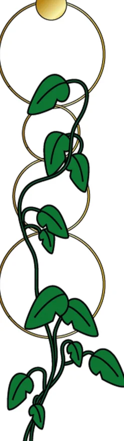 Intratuin Mica Decorations Pflanzenstütze Kreis gold D 28 cm| Blumenampeln & Pflanzenhalter|Haken & Bügel