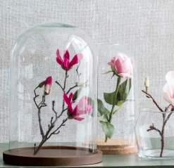 Intratuin Mica Decorations Teller für Glasglocke Hella Holz dunkel D 26 cm H 2 cm| Glasglocken