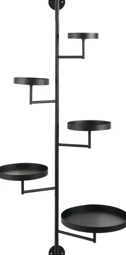 Intratuin Mica Decorations Wand-Pflanzenregal Perry schwarz 36 x 30 x 120 cm| Wandregale & Hakenleisten