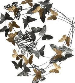 Intratuin ntratuin Outdoor-Wanddeko Schmetterling gold / silber 74,5 x 6 x 68,5 cm| Outdoor-Wanddeko