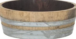 Intratuin Pflanzkübel Weinfass naturell / grau D 65 H 20 cm| Blumentöpfe|Blumentöpfe & Pflanzgefäße