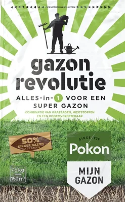 Intratuin Pokon 3-in-1 Rasensamen, Rasendünger & Bodenverbesserer 7,5 kg| Dünger & Pflege|Rasen- & Blumendünger