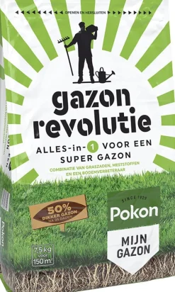 Intratuin Pokon 3-in-1 Rasensamen, Rasendünger & Bodenverbesserer 7,5 kg| Dünger & Pflege|Rasen- & Blumendünger