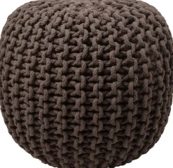 Intratuin Pouf Strick grau D 40 H 40 cm| Poufs