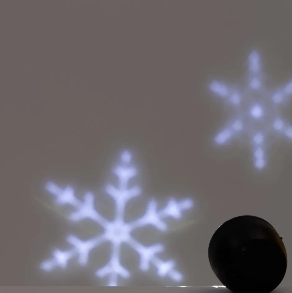 Intratuin Projektor Schneeflocke mit LED Beleuchtung warmweiss D 12 H 13 cm| Projektoren