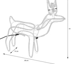 Intratuin Rentier beleuchtet mit 216 LEDs warmweiß 68 x 28 x 61 cm| Weihnachtsfiguren (Außen)