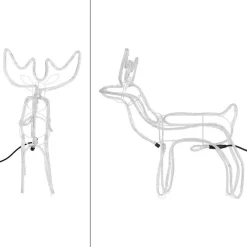 Intratuin Rentier beleuchtet mit 216 LEDs warmweiß 68 x 28 x 61 cm| Weihnachtsfiguren (Außen)
