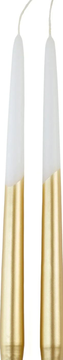Intratuin Rustik Lys Stabkerzen Dip weiß/gold 8 Std. 2 St.| Stabkerzen