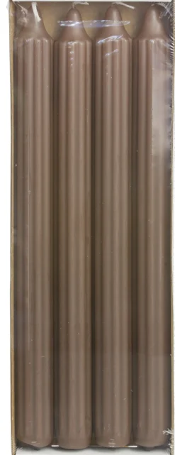 Intratuin Rustik Lys Stabkerzen Groov braun 9 Std. 4 St.| Stabkerzen
